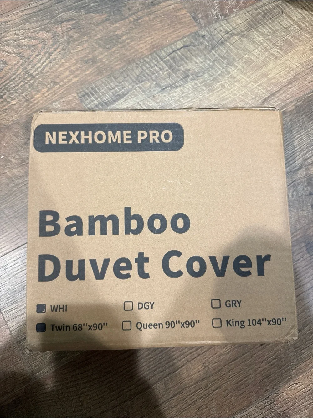 NexHome Pro Twin Bamboo Duvet Cover White CCS25001-WHI-6890 Premium New⁠